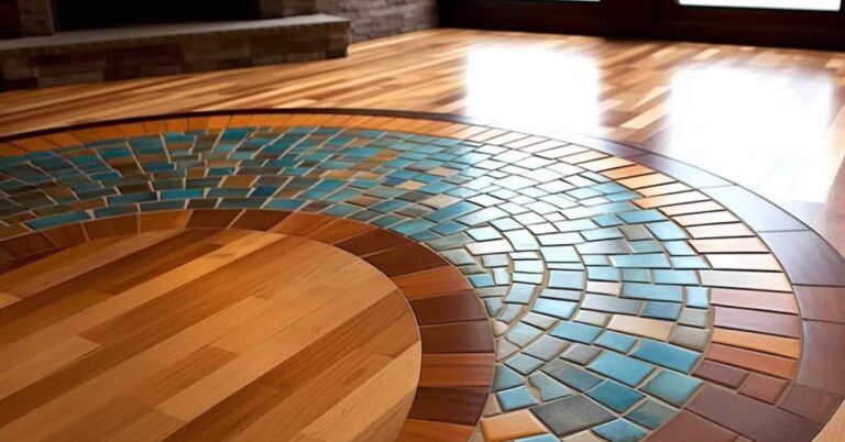 how to combine tile and wood flooring